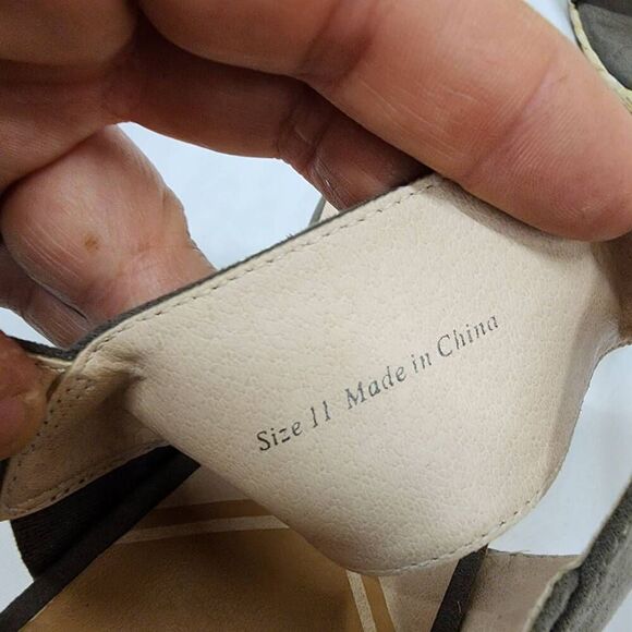 Dolce Vita Size 11 Wedge Heel Sandal Olive Faux Nubuck Suede - Picture 9 of 11